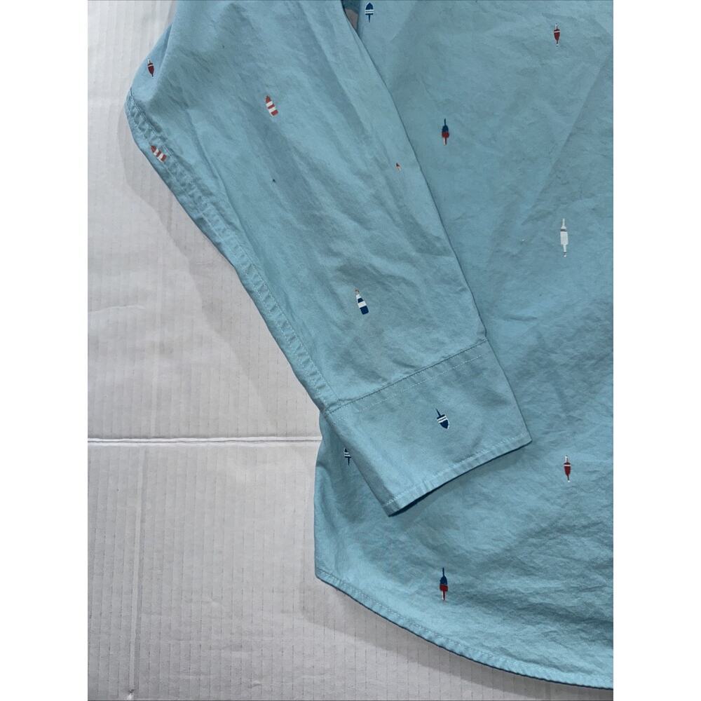 J Crew Men's L Classic Fit Long Sleeve Flex Oxford Shirt Sailboats Drinks - Picture 10 of 12